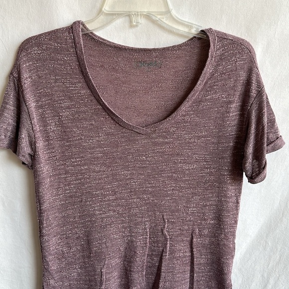 Mudd muted V-neck top with rolled sleeves, size S - Picture 2 of 8